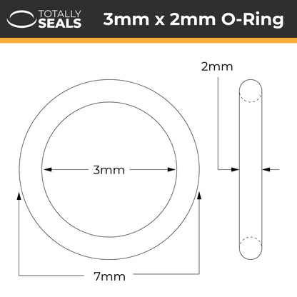 3mm x 2mm (7mm OD) Nitrile O-Rings - Totally Seals®