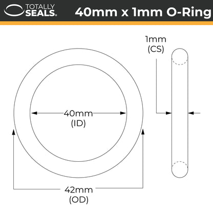 40mm x 1mm (42mm OD) Nitrile O-Rings - Totally Seals®