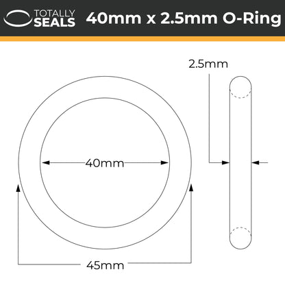 40mm x 2.5mm (45mm OD) Nitrile O-Rings - Totally Seals®