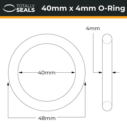 40mm x 4mm (48mm OD) Nitrile O-Rings - Totally Seals®