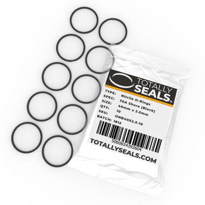 40mm x 2.5mm (45mm OD) Nitrile O-Rings - Totally Seals®