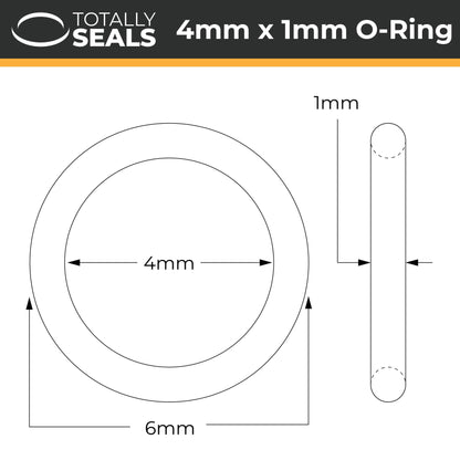 4mm x 1mm (6mm OD) Nitrile O-Rings - Totally Seals®