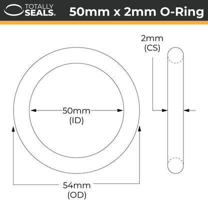 50mm x 2mm (54mm OD) Nitrile O-Rings - Totally Seals®