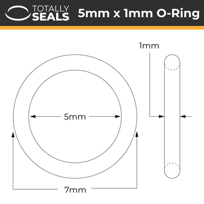 5mm x 1mm (7mm OD) Nitrile O-Rings - Totally Seals®