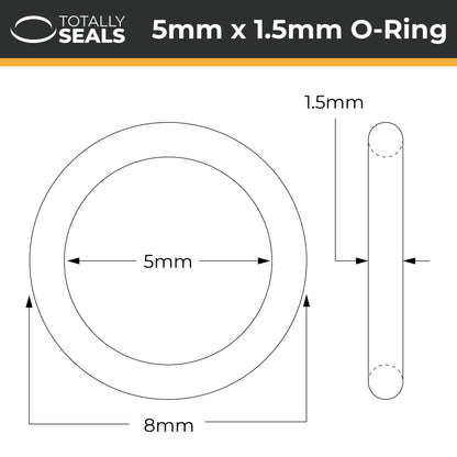 5mm x 1.5mm (8mm OD) Nitrile O-Rings - Totally Seals®