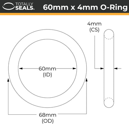 60mm x 4mm (68mm OD) Nitrile O-Rings - Totally Seals®