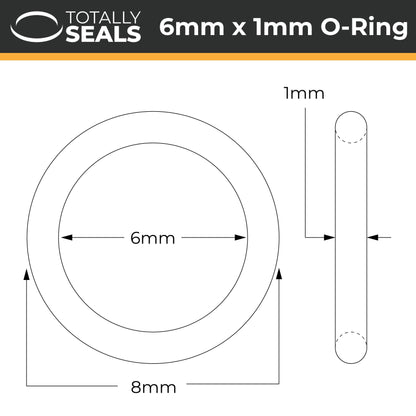 6mm x 1mm (8mm OD) Nitrile O-Rings - Totally Seals®