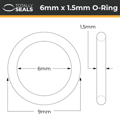 6mm x 1.5mm (9mm OD) Nitrile O-Rings - Totally Seals®