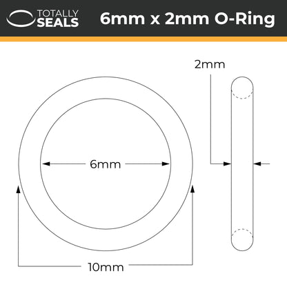 6mm x 2mm (10mm OD) Nitrile O-Rings - Totally Seals®