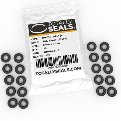 6mm x 3mm (12mm OD) Nitrile O-Rings - Totally Seals®