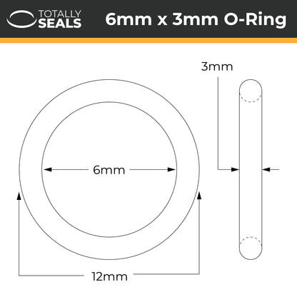 6mm x 3mm (12mm OD) Nitrile O-Rings - Totally Seals®