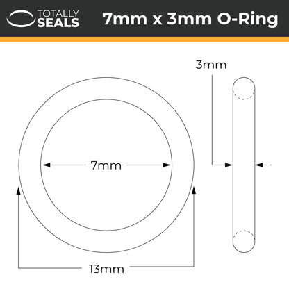 7mm x 3mm (13mm OD) Nitrile O-Rings - Totally Seals®