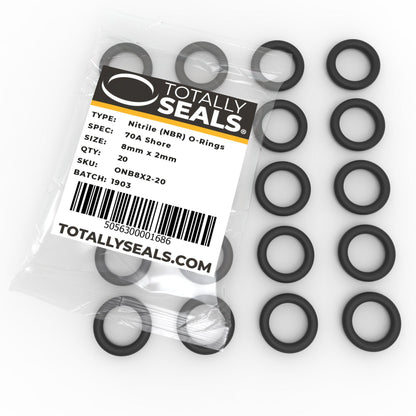 8mm x 2mm (12mm OD) Nitrile O-Rings - Totally Seals®