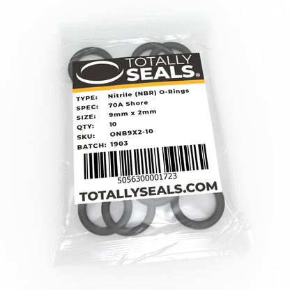 9mm x 2mm (13mm OD) Nitrile O-Rings - Totally Seals®