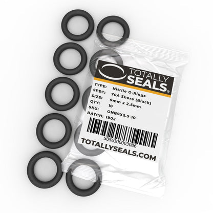 9mm x 2.5mm (14mm OD) Nitrile O-Rings - Totally Seals®